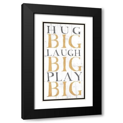 Hug Big Black Modern Wood Framed Art Print with Double Matting by Grey, Jace
