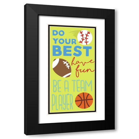 Sports Is Fun Black Modern Wood Framed Art Print with Double Matting by Grey, Jace
