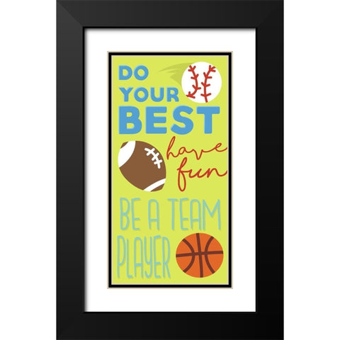 Sports Is Fun Black Modern Wood Framed Art Print with Double Matting by Grey, Jace