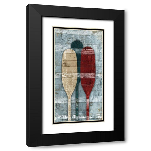 Wooden Oars Black Modern Wood Framed Art Print with Double Matting by Grey, Jace