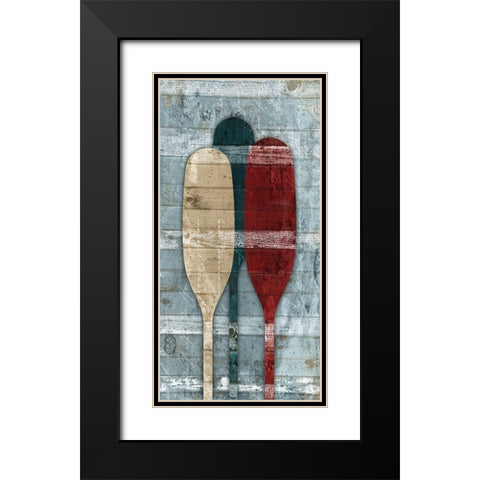 Wooden Oars Black Modern Wood Framed Art Print with Double Matting by Grey, Jace