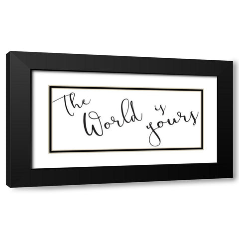 World Is Yours Black Modern Wood Framed Art Print with Double Matting by Grey, Jace