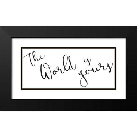 World Is Yours Black Modern Wood Framed Art Print with Double Matting by Grey, Jace