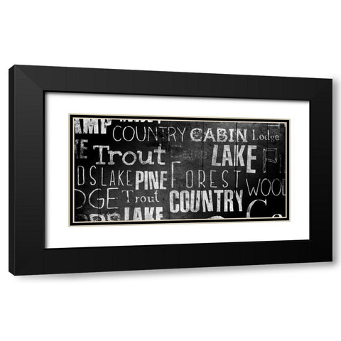 Lodge Words Black Modern Wood Framed Art Print with Double Matting by Grey, Jace