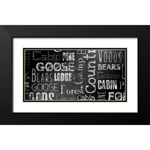 Lodge Words Mate Black Modern Wood Framed Art Print with Double Matting by Grey, Jace
