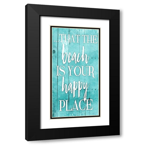 Happy Black Modern Wood Framed Art Print with Double Matting by Grey, Jace