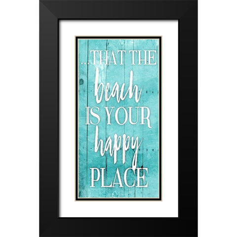 Happy Black Modern Wood Framed Art Print with Double Matting by Grey, Jace