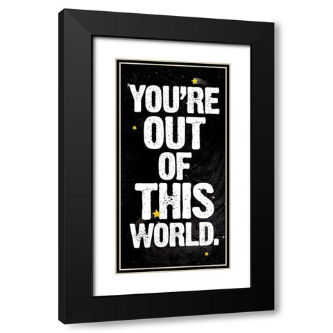 Out Of This World Space Black Modern Wood Framed Art Print with Double Matting by Grey, Jace