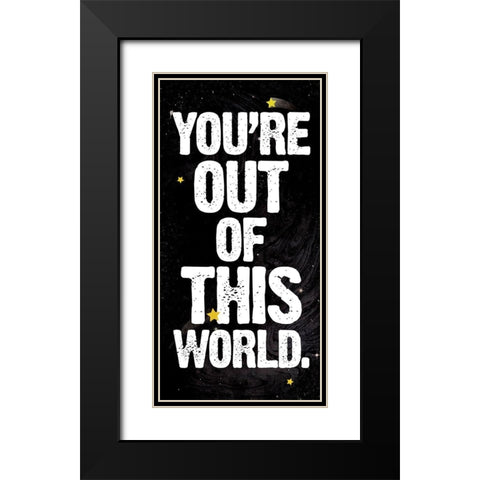 Out Of This World Space Black Modern Wood Framed Art Print with Double Matting by Grey, Jace