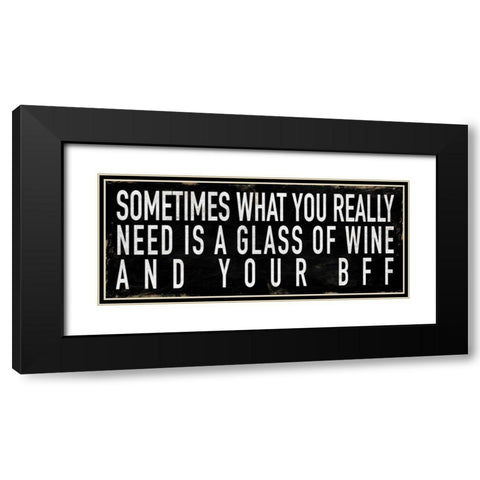 BFF Black Modern Wood Framed Art Print with Double Matting by Grey, Jace