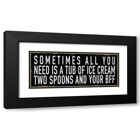 BFF 2 Black Modern Wood Framed Art Print with Double Matting by Grey, Jace