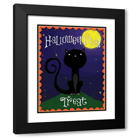 Halloween Treat II Black Modern Wood Framed Art Print with Double Matting by Grey, Jace