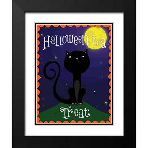 Halloween Treat II Black Modern Wood Framed Art Print with Double Matting by Grey, Jace