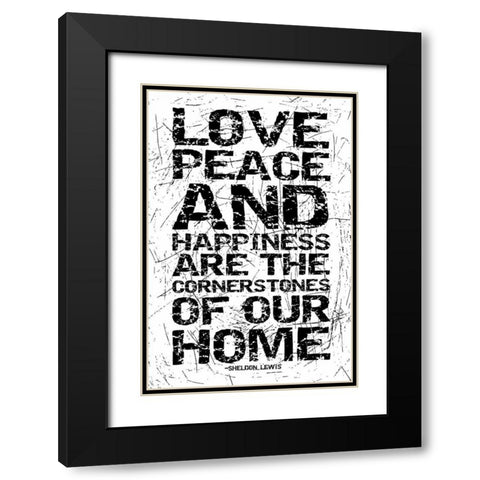 Cornerstones Black Modern Wood Framed Art Print with Double Matting by Grey, Jace