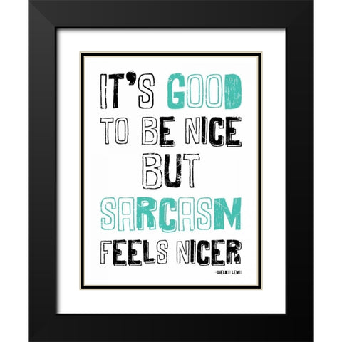 Sarcasm2 Black Modern Wood Framed Art Print with Double Matting by Grey, Jace
