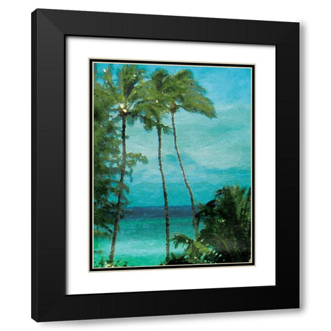 Palm Trees Black Modern Wood Framed Art Print with Double Matting by Grey, Jace
