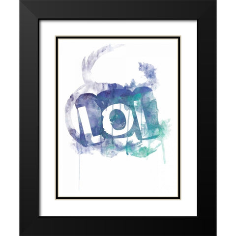 Watercolor LOL Reverse Black Modern Wood Framed Art Print with Double Matting by Grey, Jace