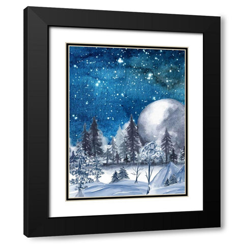 Nightfall Black Modern Wood Framed Art Print with Double Matting by Keith, Jesse