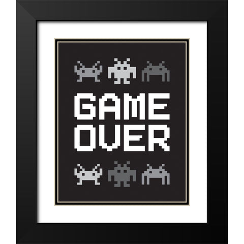 Game Over 3 Black Modern Wood Framed Art Print with Double Matting by McCully, Jennifer