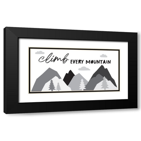 Climb Every Mountain Black Modern Wood Framed Art Print with Double Matting by McCully, Jennifer