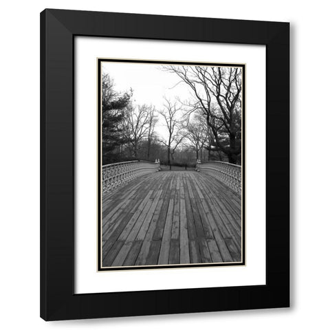Central Park Bridge 4 Black Modern Wood Framed Art Print with Double Matting by Grey, Jace