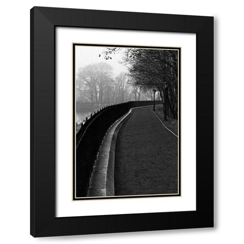 Central Park Endless Path Black Modern Wood Framed Art Print with Double Matting by Grey, Jace