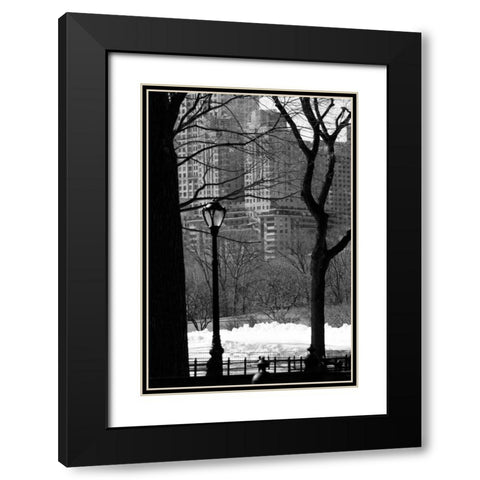 Central Park Concrete Forest Black Modern Wood Framed Art Print with Double Matting by Grey, Jace
