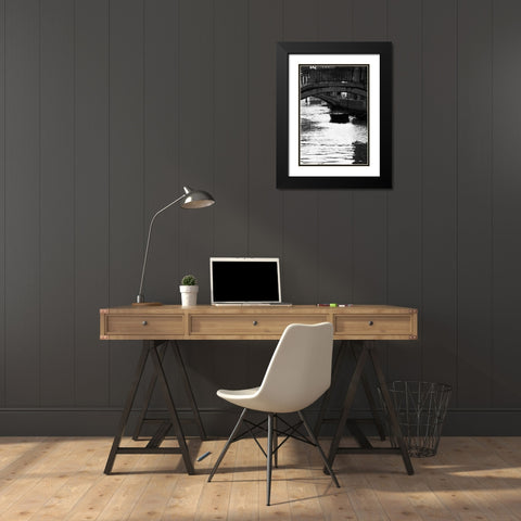 Venice 62 Black Modern Wood Framed Art Print with Double Matting by Grey, Jace