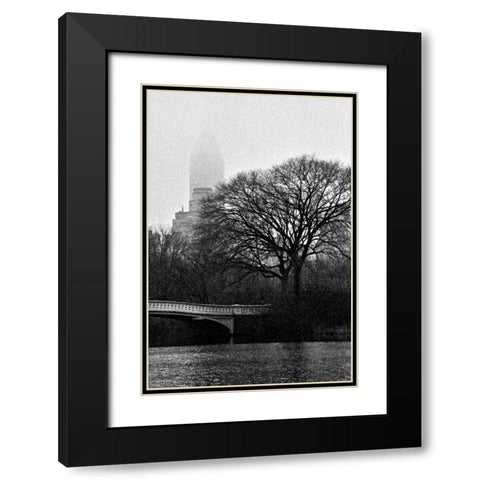 Central Park Bridge I Black Modern Wood Framed Art Print with Double Matting by Grey, Jace