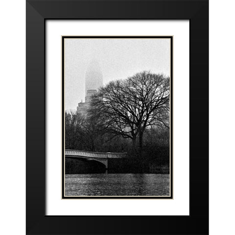 Central Park Bridge I Black Modern Wood Framed Art Print with Double Matting by Grey, Jace