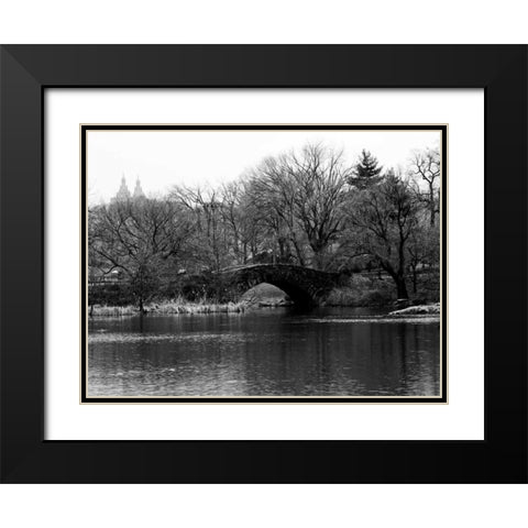 Central Park Bridge 2 Black Modern Wood Framed Art Print with Double Matting by Pica, Jeff