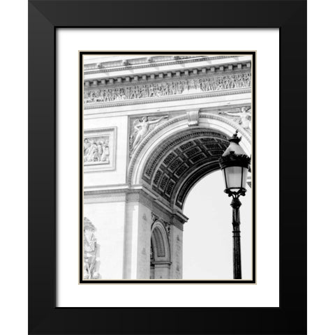 Paris Arc de Triomphe Black Modern Wood Framed Art Print with Double Matting by Grey, Jace