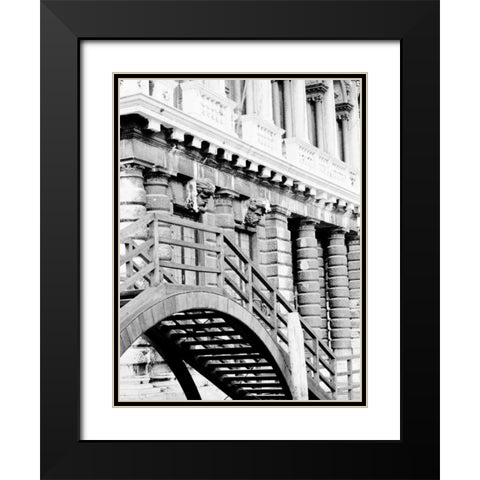 Venice Bridge Black Modern Wood Framed Art Print with Double Matting by Grey, Jace