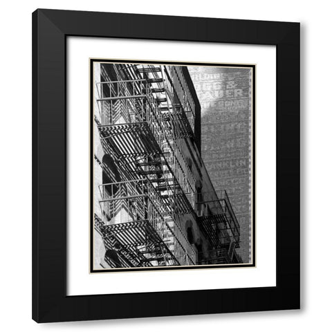 Escaping The Fire B Black Modern Wood Framed Art Print with Double Matting by Pica, Jeff