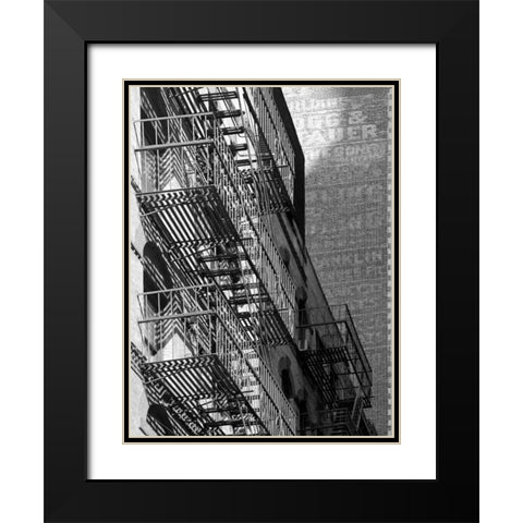 Escaping The Fire B Black Modern Wood Framed Art Print with Double Matting by Pica, Jeff
