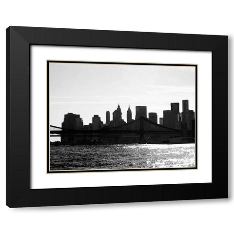 NYC Silhoutte Black Modern Wood Framed Art Print with Double Matting by Pica, Jeff