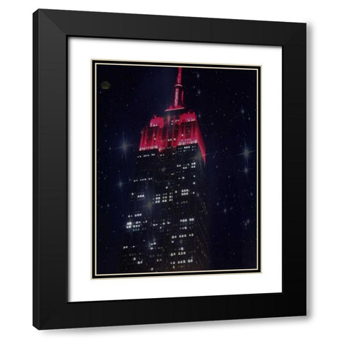 Starry Night In New York Black Modern Wood Framed Art Print with Double Matting by Shannon, Julie