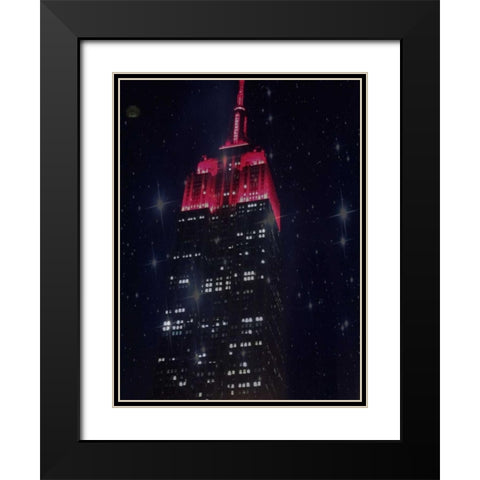 Starry Night In New York Black Modern Wood Framed Art Print with Double Matting by Shannon, Julie