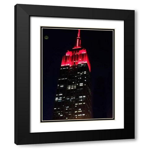 Big Red New York Black Modern Wood Framed Art Print with Double Matting by Shannon, Julie