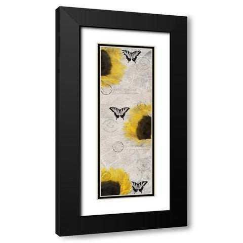 Carte Postale Sunflowers Black Modern Wood Framed Art Print with Double Matting by Allen, Kimberly