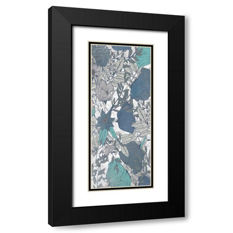 Carte Postale Blooms Mineral 1 Black Modern Wood Framed Art Print with Double Matting by Allen, Kimberly