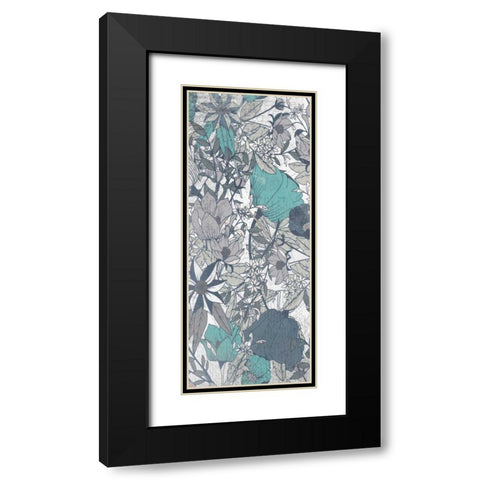 Carte Postale Blooms Mineral 2 Black Modern Wood Framed Art Print with Double Matting by Allen, Kimberly