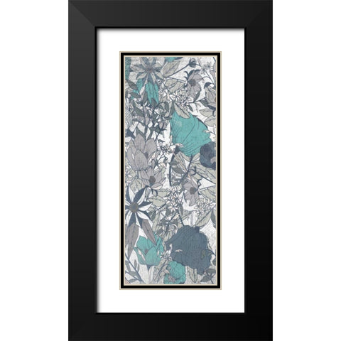 Carte Postale Blooms Mineral 2 Black Modern Wood Framed Art Print with Double Matting by Allen, Kimberly