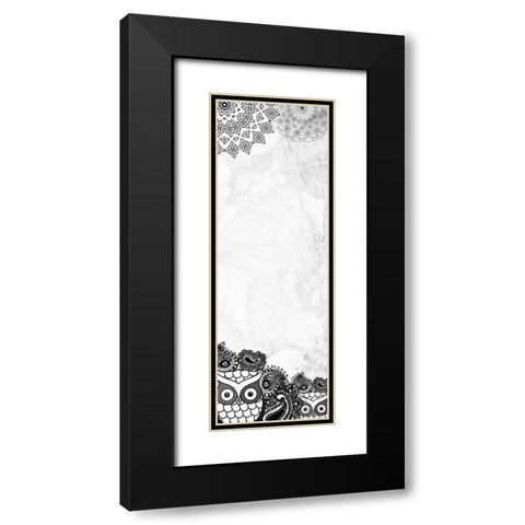 Owls and Paisleys Black Modern Wood Framed Art Print with Double Matting by Allen, Kimberly
