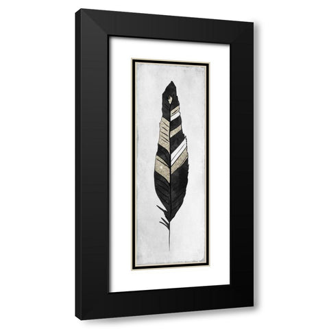 White Feathered 3 Black Modern Wood Framed Art Print with Double Matting by Allen, Kimberly