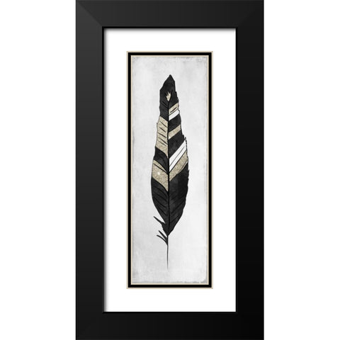 White Feathered 3 Black Modern Wood Framed Art Print with Double Matting by Allen, Kimberly