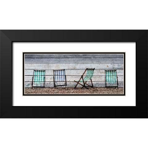 Sitting on the Beach Black Modern Wood Framed Art Print with Double Matting by Kimberly, Allen