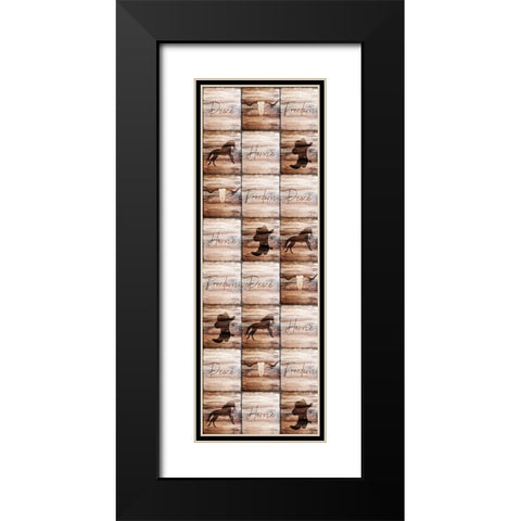 Western Welcome Panel Black Modern Wood Framed Art Print with Double Matting by Kimberly, Allen