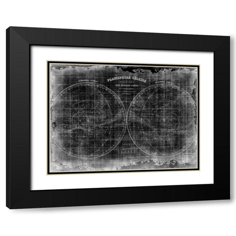 Constellation Map Black Modern Wood Framed Art Print with Double Matting by Allen, Kimberly