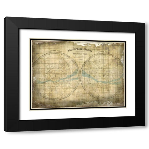 Constellation Map 1 Black Modern Wood Framed Art Print with Double Matting by Allen, Kimberly